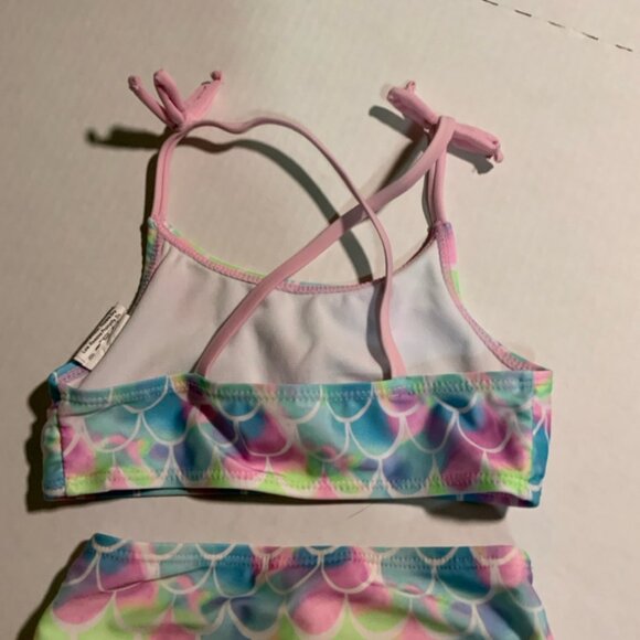 Shelloha Girls Sz 3T Mermaid Scale 2 Pcs Bikini Girl Stretch Swimsuit (I) - Picture 6 of 9